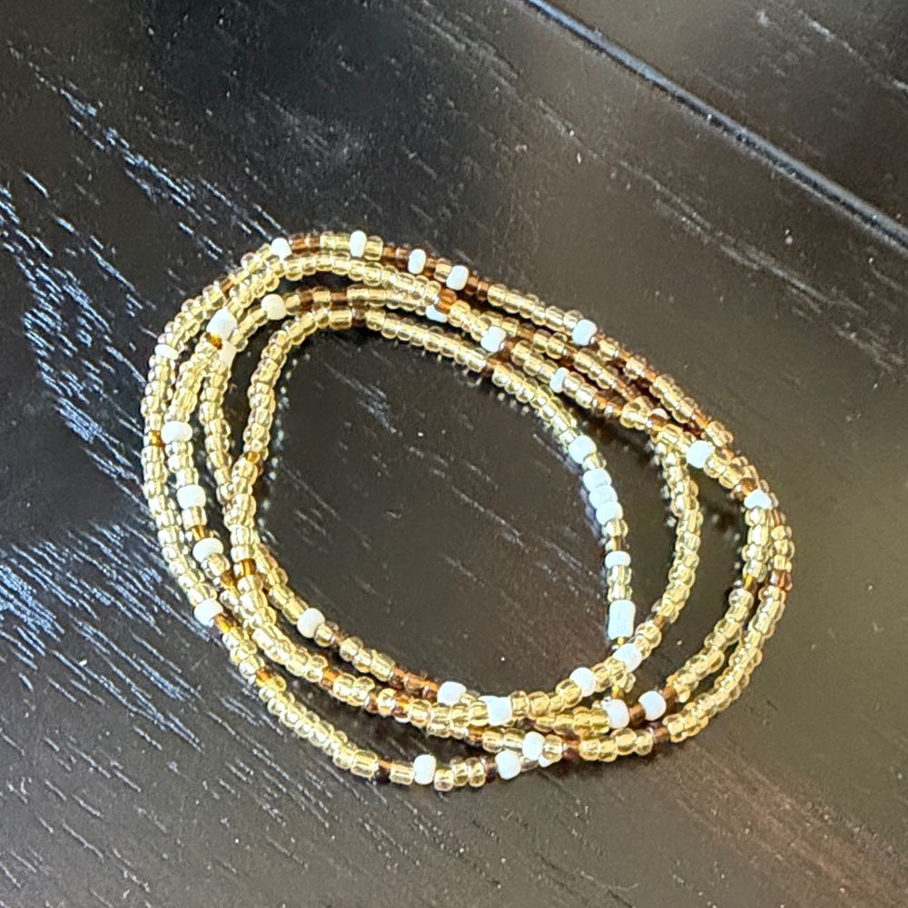 Elegant Gold and Brown Beaded Bracelet/Necklace-NWT